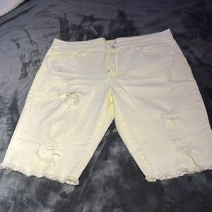 Yellow, denim Jean shorts, size 13, NoBo